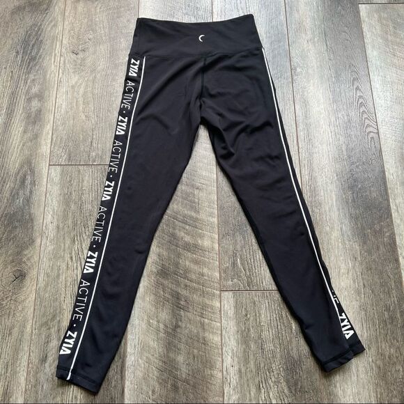 Zyia Active Striped Logo Light N Tight 7/8 Leggings Size 2 - Picture 11 of 11